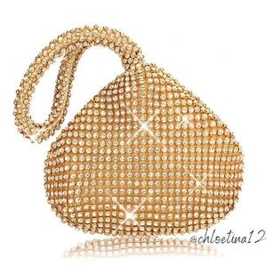 NEW Evening Bag Sparkly Purse Black/Silver or Gold